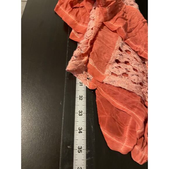 Vintage Ania A Womens Cardigan Size XL Pink Rayon Blend Crochet Trim Fairy Boho - Picture 5 of 6